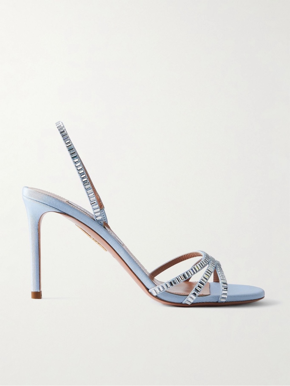 New Aquazzura Memoire crystal-embellished grosgrain sandals $1,115 38 - Picture 2 of 12